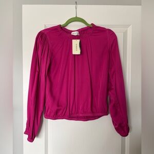 Cloth and stone Luxe Satin Branded Blouse 
Berryfizz
Small